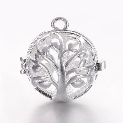 Brass Cage Pendants KK-K173-03S-1