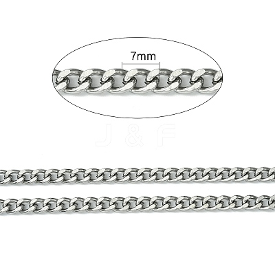Tarnish Resistant 304 Stainless Steel Cuban Link Chains CHS-L015-12-1