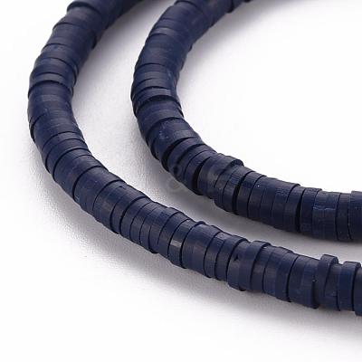 Flat Round Handmade Polymer Clay Bead Spacers CLAY-R067-4.0mm-35-1