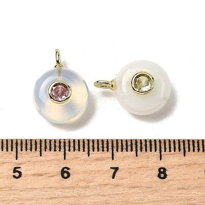 Synthetic Opalite Flat Round Pendants G-H318-01G-A-07-1