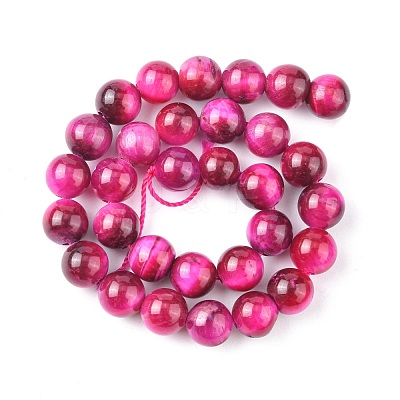 Natural Rose Tiger Eye Beads Strands X-G-G099-6mm-12-1