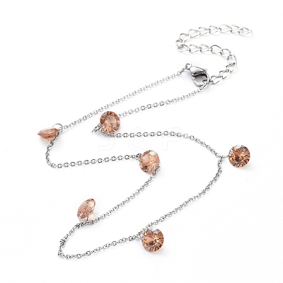Cubic Zirconia Charms Necklaces NJEW-JN02686-1