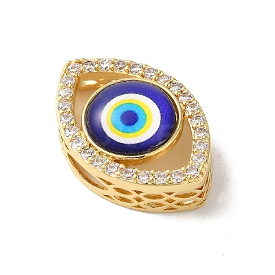 Rack Plating Brass Cubic Zirconia Beads KK-G504-21G-01-1