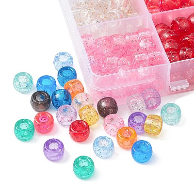 450Pcs 15Colors Transparent Plastic Beads KY-YW0001-49-1