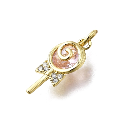 Brass Micro Pave Cubic Zirconia Pendants KK-K400-42G-02-1
