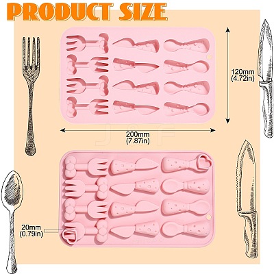 12 Knife and Fork Shaped Silicone Mold ST-CJ0007-24-1