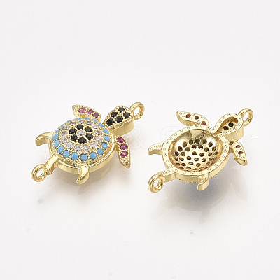 Brass Micro Pave Cubic Zirconia Links ZIRC-T008-04G-1
