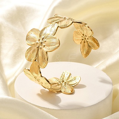 304 Stainless Steel Cuff Bangles STAS-Z108-06G-1