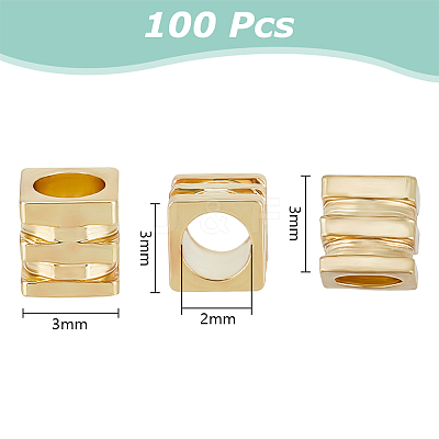 100Pcs Rack Plating Brass Beads KK-GO0001-63-1