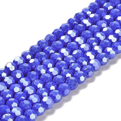 Electroplate Opaque Glass Beads Strands EGLA-A035-P6mm-A07-1