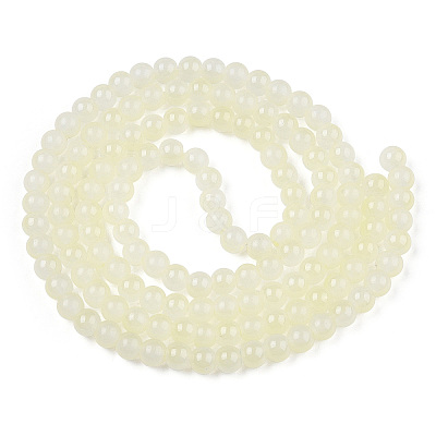 Baking Paint Imitation Jade Glass Round Bead Strands X1-DGLA-N003-6mm-02-1