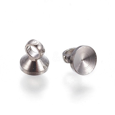 Brass Bead Cap Pendant Bails KK-F792-05P-1