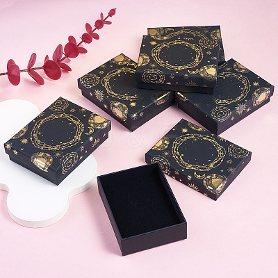 10Pcs Sun Moon Star Printed Cardboard Gift Boxes CBOX-TA0001-21C-1