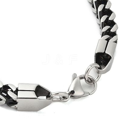 304 Stainless Steel Wheat Chain Bracelets Hand Polished for Men BJEW-B093-04AS-1