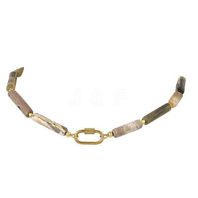 Natural Bumblebee Jasper Bead Necklaces NJEW-JN06633-1