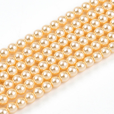 Baking Paint Pearlized Glass Pearl Bead Strands HY-N002-3mm-A09-1