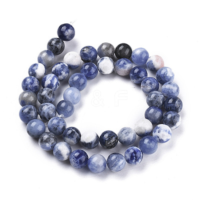 Natural Sodalite Beads Strands G-K410-02-8mm-1