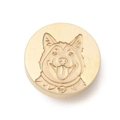 Golden Tone Wax Seal Brass Stamp Heads AJEW-U008-03G-06-1