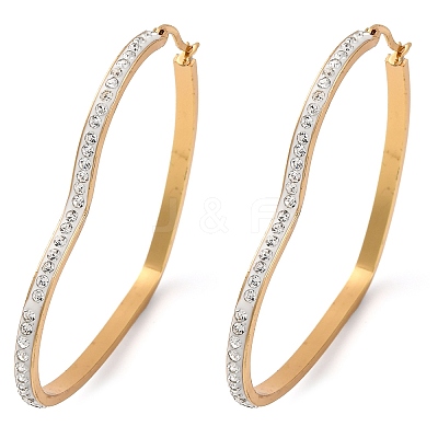 304 Stainless Steel Heart Hoop Earrings EJEW-S242-01G-H-1