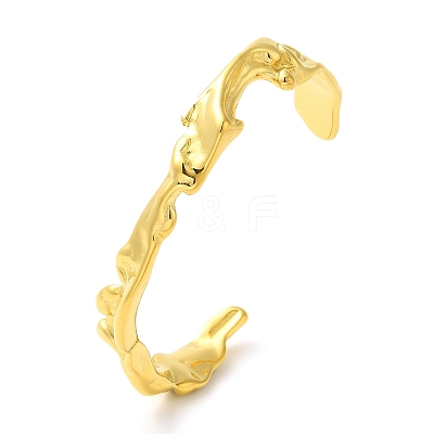304 Stainless Steel Cuff Bangles for Women BJEW-D038-01G-1