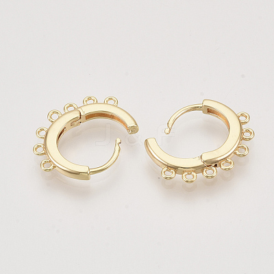Brass Huggie Hoop Earring Findings KK-T048-016G-NF-1