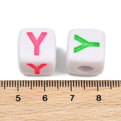 Opaque Acrylic Enamel European Beads AC-ACBA1794-04Y-1