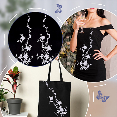 Polyester Embroidery Flower Lace Appliques DIY-WH0504-262-1