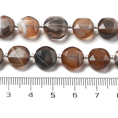 Dyed & Heated Natural Banded Agate Beads Strands G-C116-A83-01-1