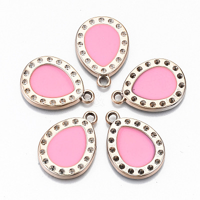 UV Plating Acrylic Pendant Rhinestone Settings OACR-R252-03-07LG-1