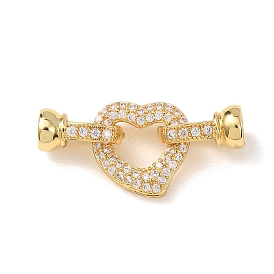 Brass Micro Pave Clear Cubic Zirconia Fold Over Clasps KK-D259-02B-G-1