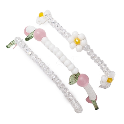 3Pcs 3 Colors Acrylic Charms Bracelets Sets for Women X1-BJEW-TA00577-02-1