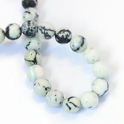 Natural Yellow Turquoise(Jasper) Round Bead Strands G-E334-6mm-02-1