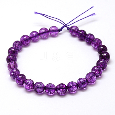 Dyed Round Natural Crackle Quartz Beads Strands G-K084-8mm-01B-1