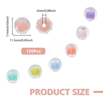 120Pcs 6 Colors Transparent Acrylic Beads TACR-DC0001-06-1