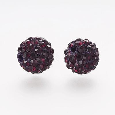 Polymer Clay Rhinestone Beads RB-K050-8mm-C04-1