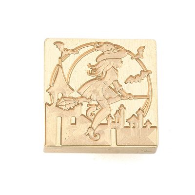 Golden Tone Wax Seal Brass Stamp Heads AJEW-U008-01G-15-1