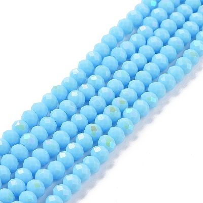 Electroplate Opaque Solid Color Glass Beads Strands EGLA-A034-P3mm-L11-1