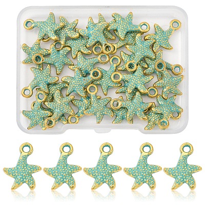 30Pcs Starfish Alloy Pendants FIND-FS0003-41-1