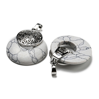 Natural Howlite Pendants KK-F751-M-A17-1