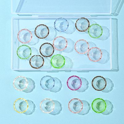20Pcs UV Plating Acrylic Bead Caps OACR-FS0002-44-1