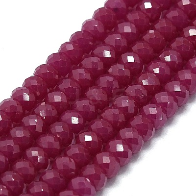 Lab Grown Red Corundum Beads Strands G-G106-A45-04-1-1