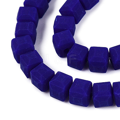 Opaque Frosted Glass Beads Strands GLAA-N072-01A-B10-1