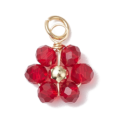 20Pcs 5 Colors Glass Charms PALLOY-JF02918-1