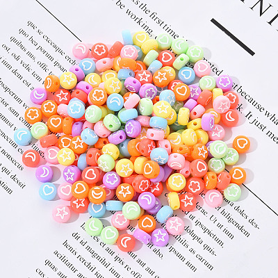 Opaque Acrylic Beads MACR-YW0001-18C-1