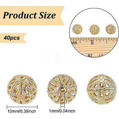 Brass Filigree Beads KK-BC0008-73-1