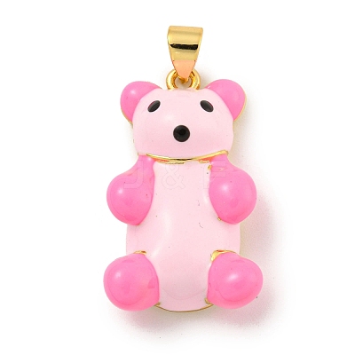 Rack Plating Brass with Enamel Pendants KK-B091-20G-03-1