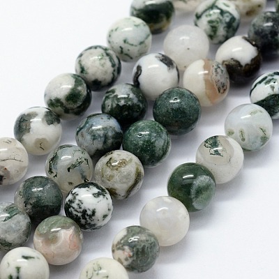 Natural Tree Agate Beads Strands X-G-I199-03-6mm-1
