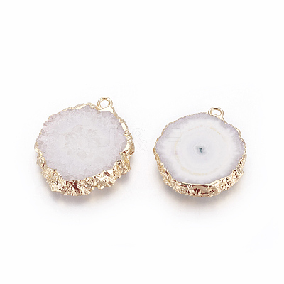 Natural Dyed Quartz Pendants G-P399-B04-1