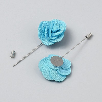 Flower Polyester Brooches JEWB-WH20006-01B-1