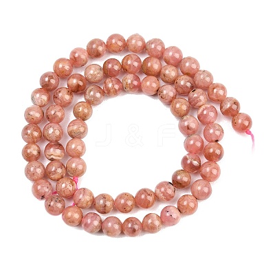 Natural Rhodonite Beads Strands G-Z153-A01-6mm-1